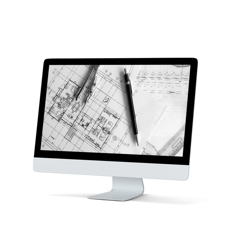 specification drawings on a monitor
